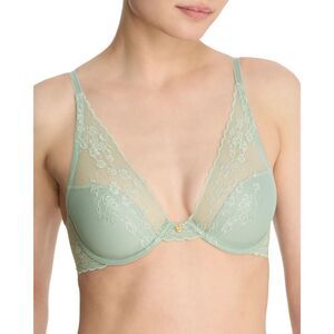 Natori Cherry Blossom Convertible Lace Bra in Meadow Sage Teal Blue Green 36DD